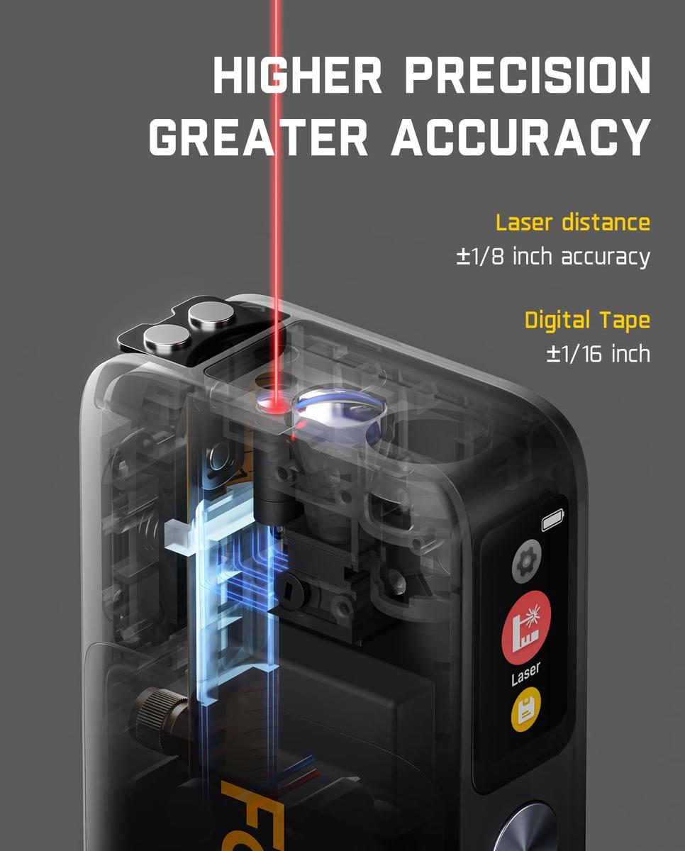 2-in-1 Digital Tape & Laser Measuring Tool | High-Precision Smart Distance Meter