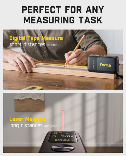 2-in-1 Digital Tape & Laser Measuring Tool | High-Precision Smart Distance Meter