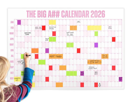 The Big A## Calendar 2026 - Design Your Amazing 2026! - 365-Day Year-at-a-Glance Wall Calendar with Dry-Erase Material & Custom Labels
