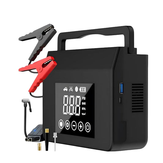 🚗 4000A Jump Starter with Smart Air Compressor – 150 PSI | 4-in-1 Power Bank | Emergency Car Booster